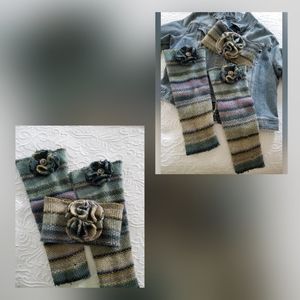 Leg warmers head wrap set headband wool unique